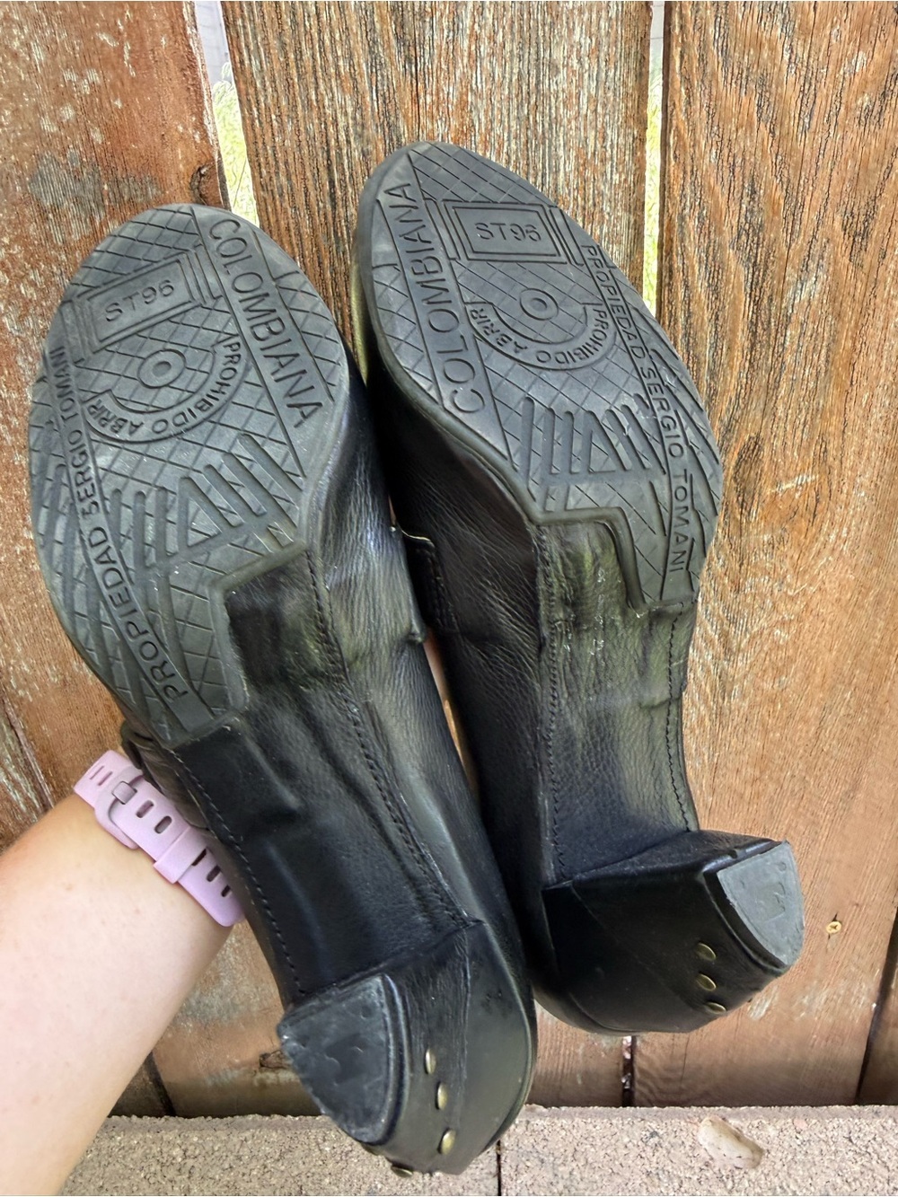 SERGIO TOMANI Women's Black Leather Mary Jane Block Heels Shoes Size 40 - Picture 13 of 15